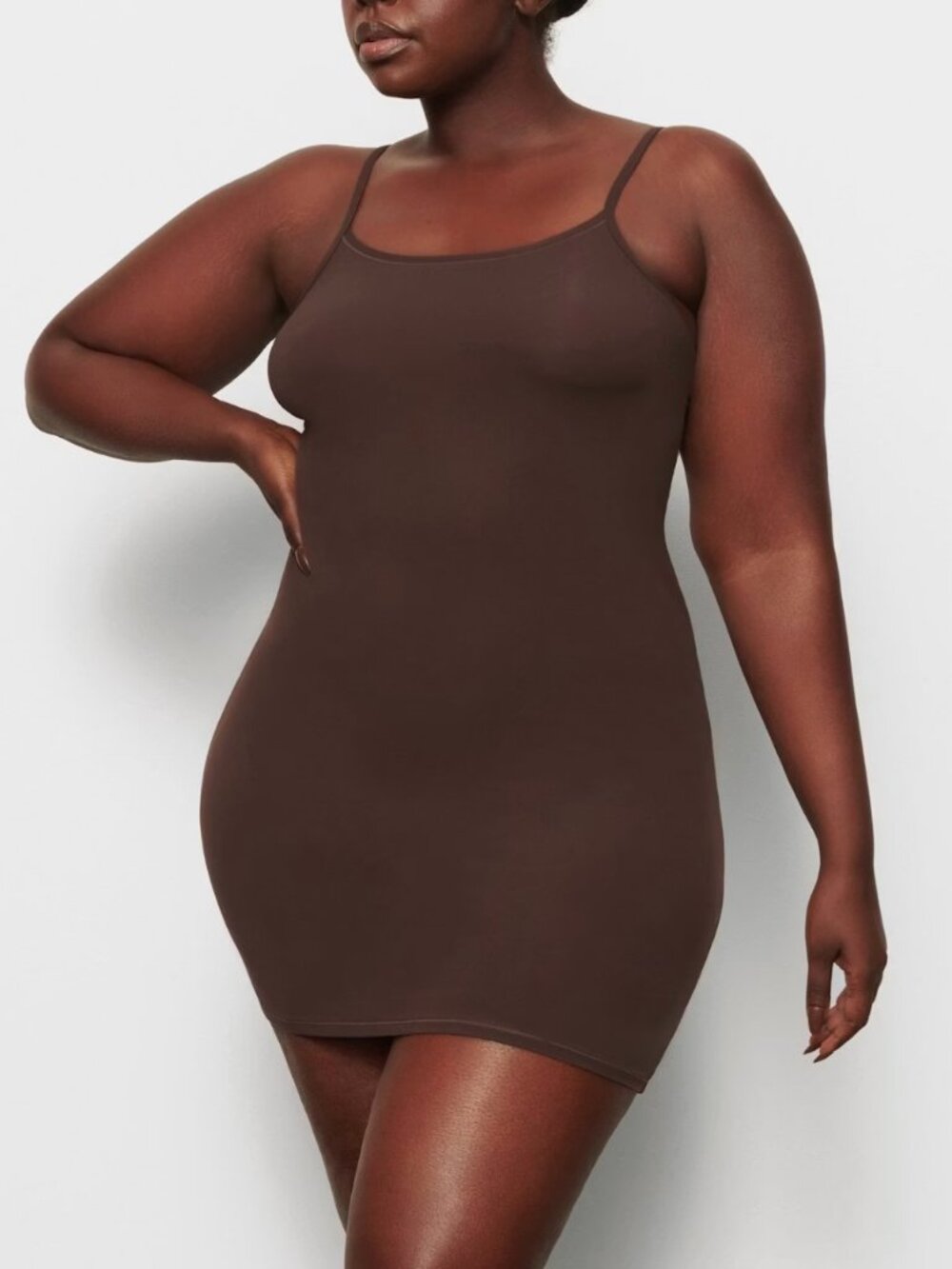 skims slip dress seamless sculpt. SIZE: xl. COLOR: cocoa.